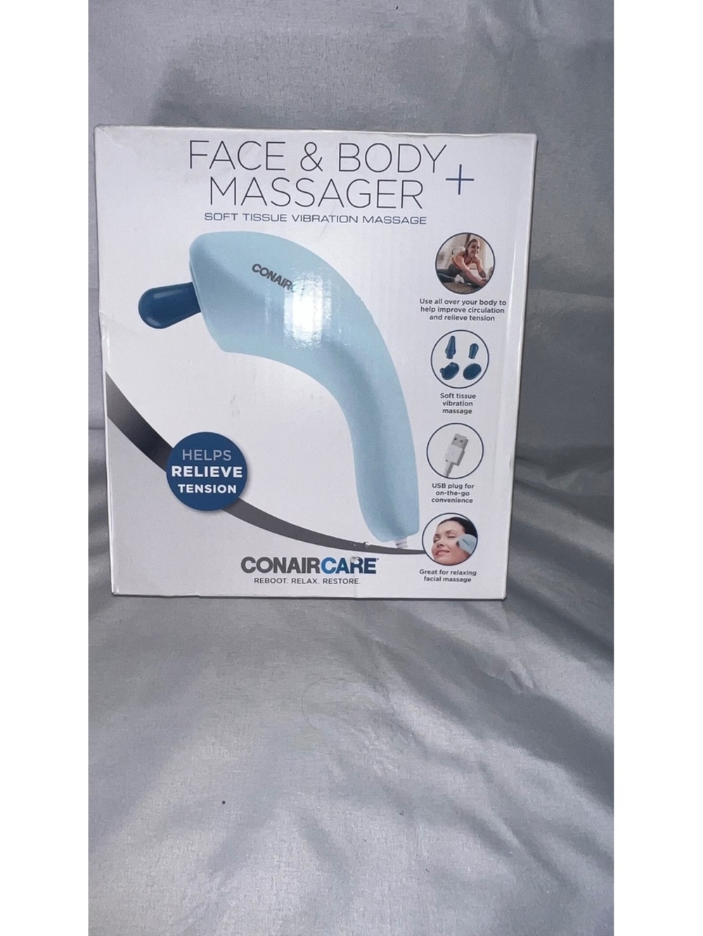ConairCare Face & Body Massager with Soft Tissue Vibration and 4 Attachments